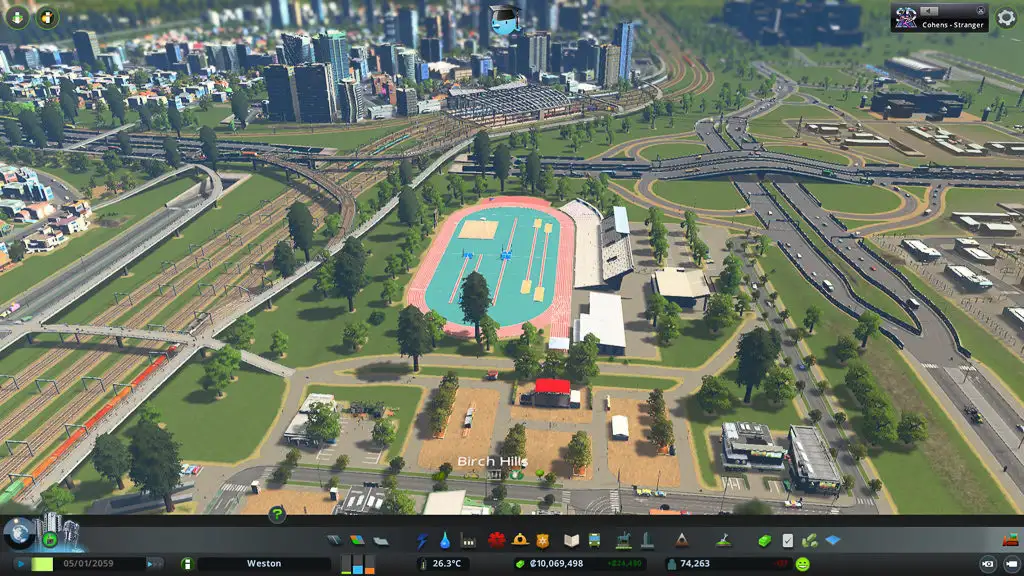 The Track and Field arena in Campus DLC