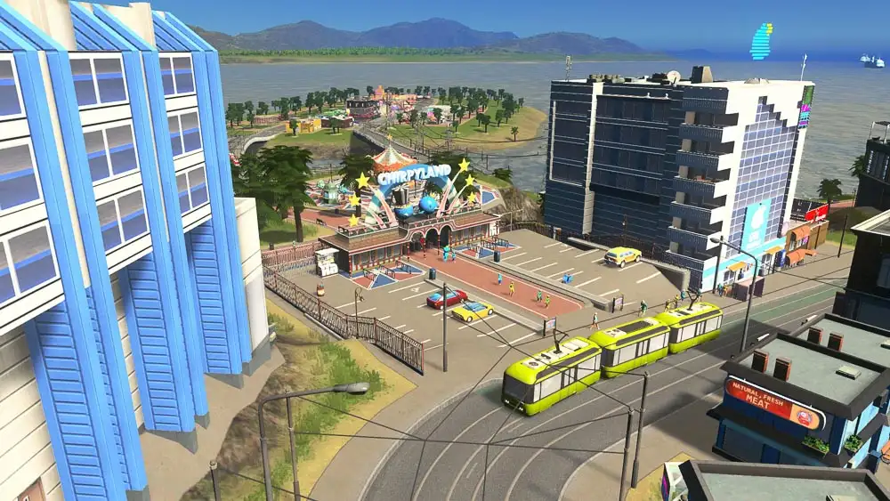 Public transport: Tram outside the amusement park