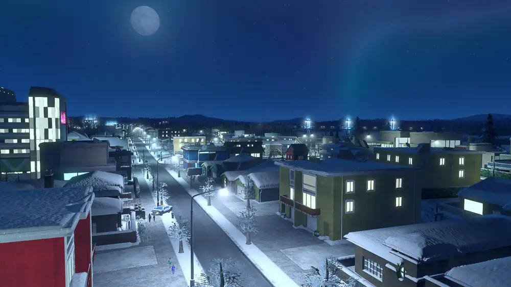 Residential area at night